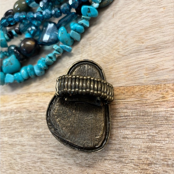 Bundle - Turquoise Beaded Bracelet and Ring Set - Picture 3 of 5